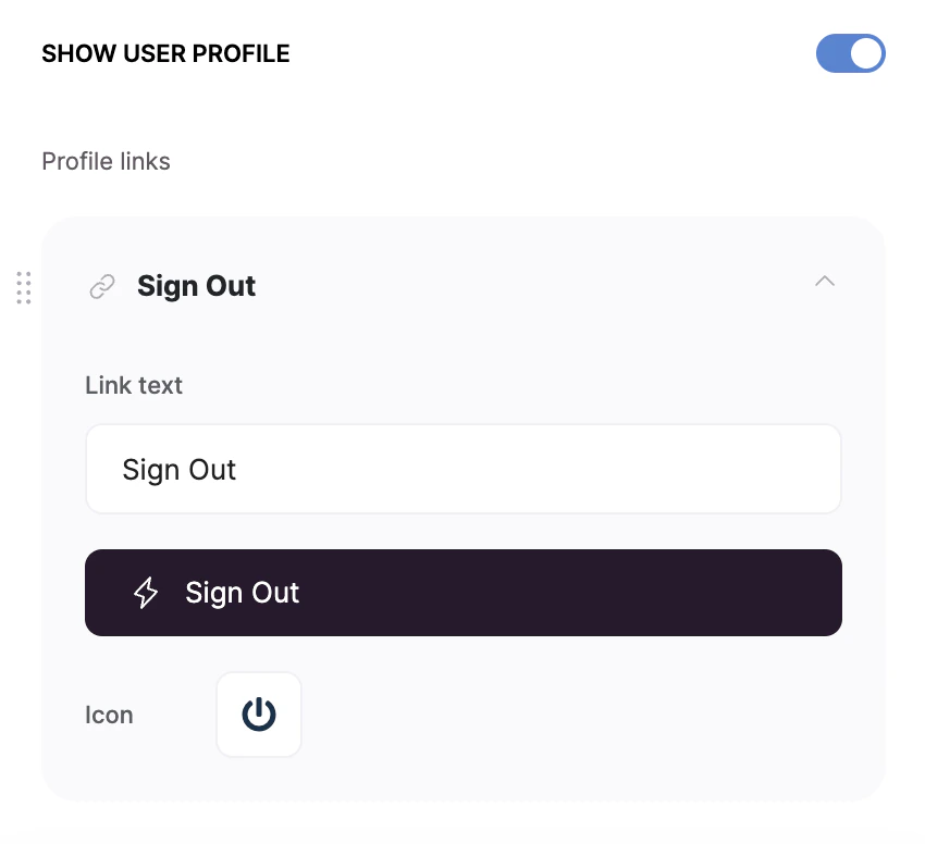 Show user profile