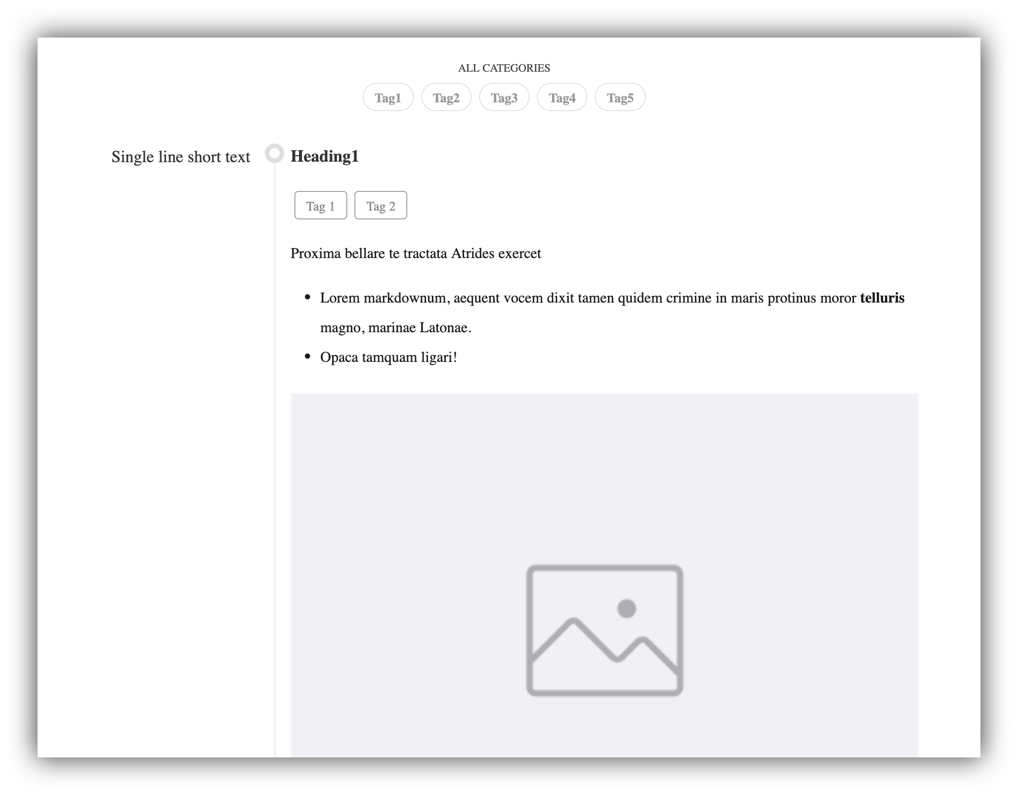 List with timeline