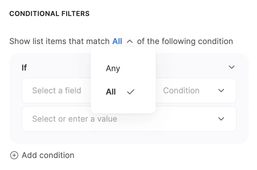 “Any” or “All” of the conditions