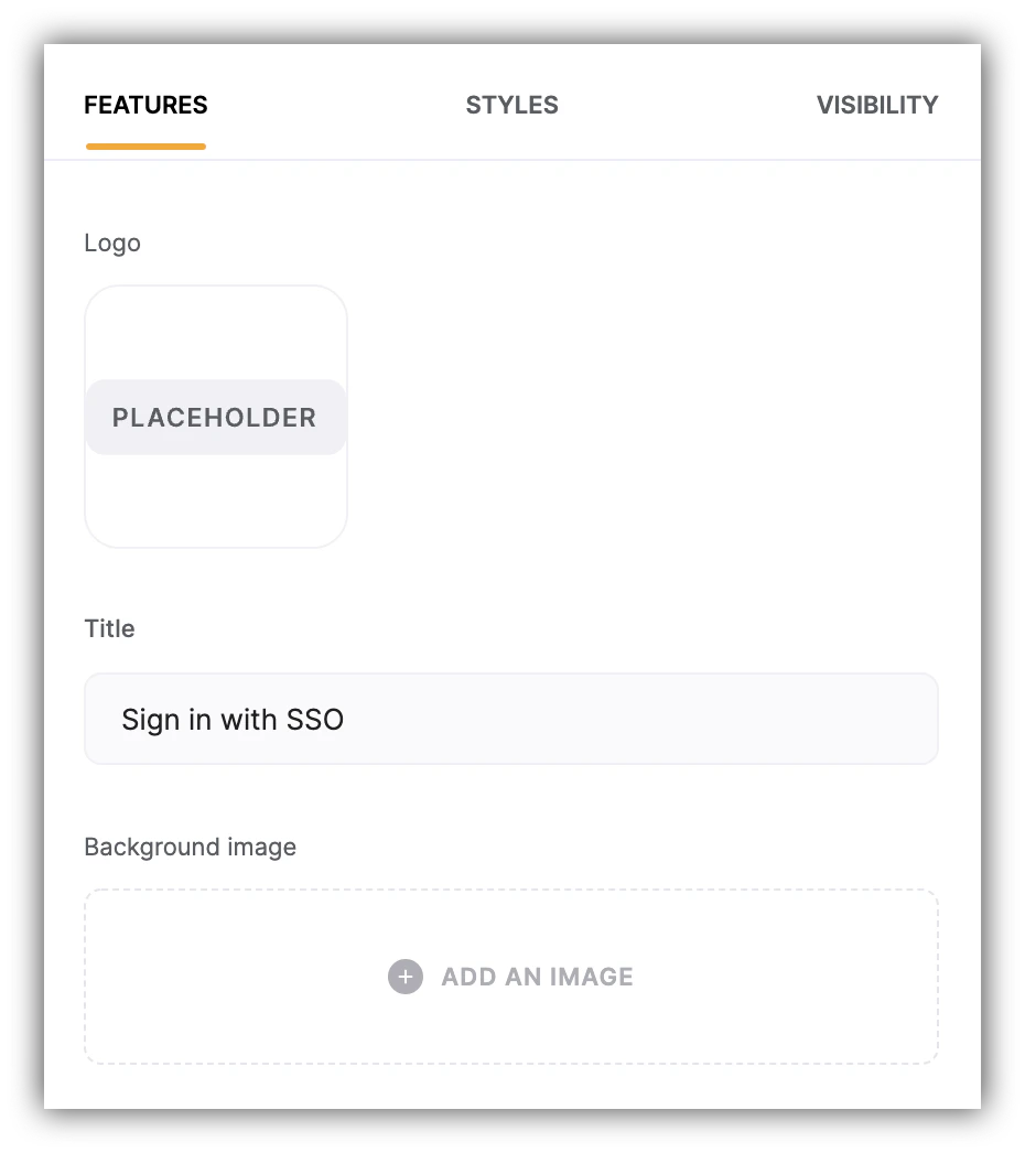 Logo, Title, and Background Image settings