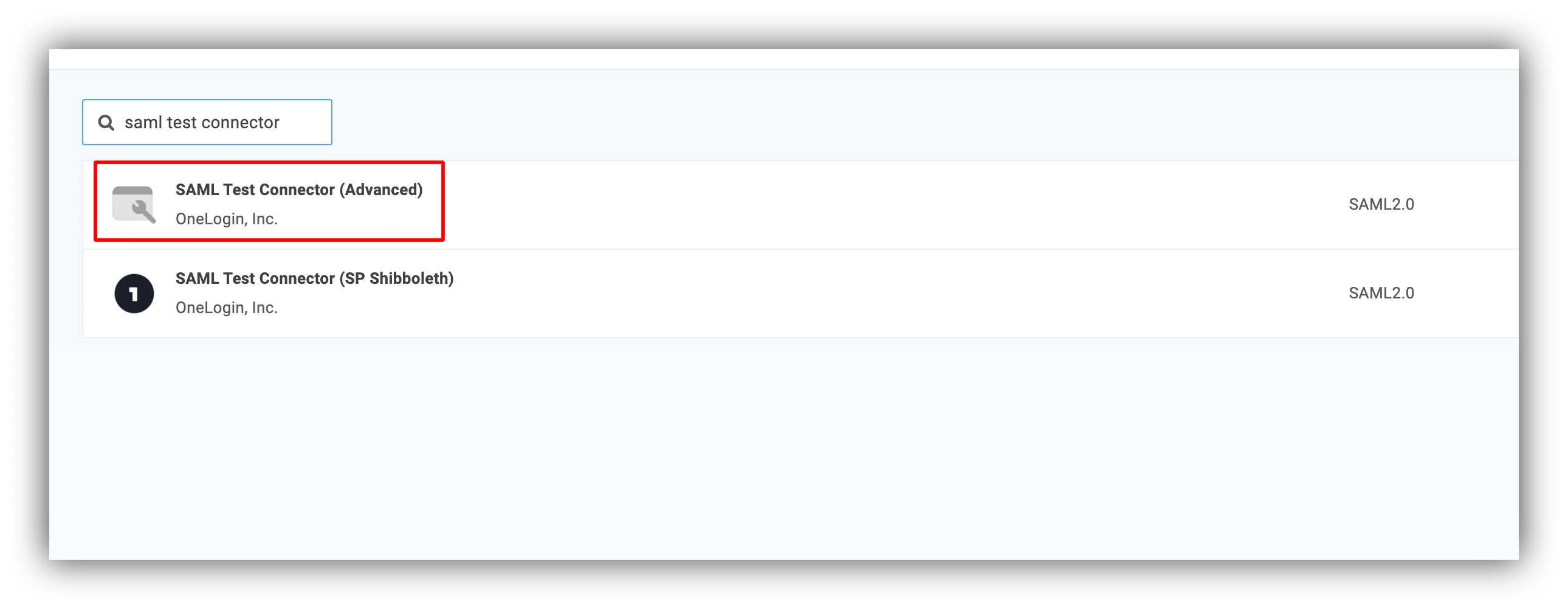 SAML Test Connector