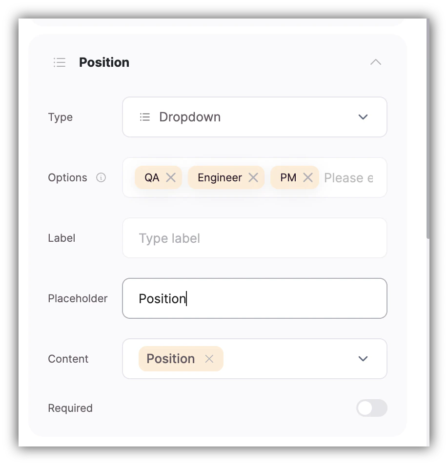 Additional Position field