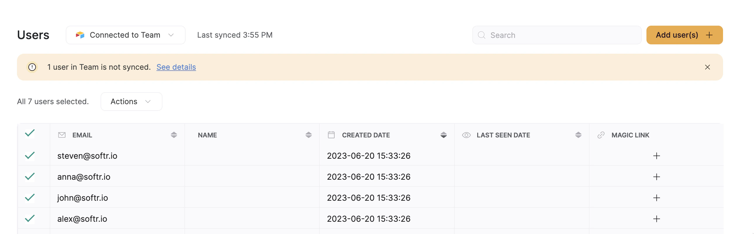 Sync issue notification