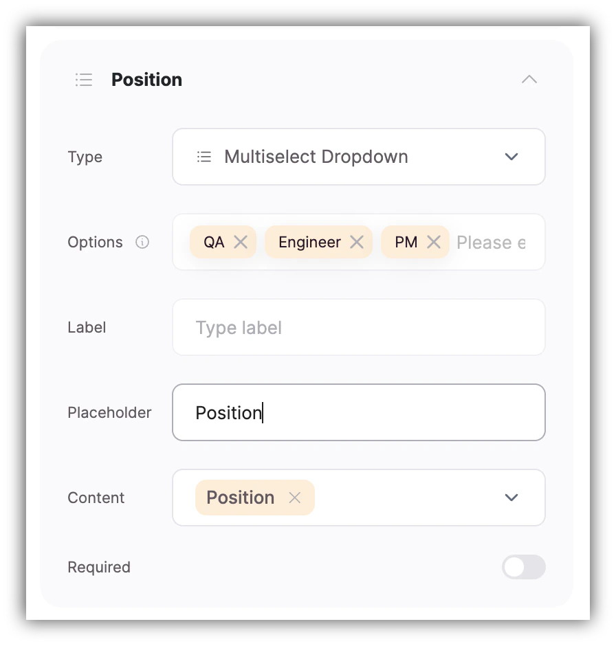 Mapping the position field