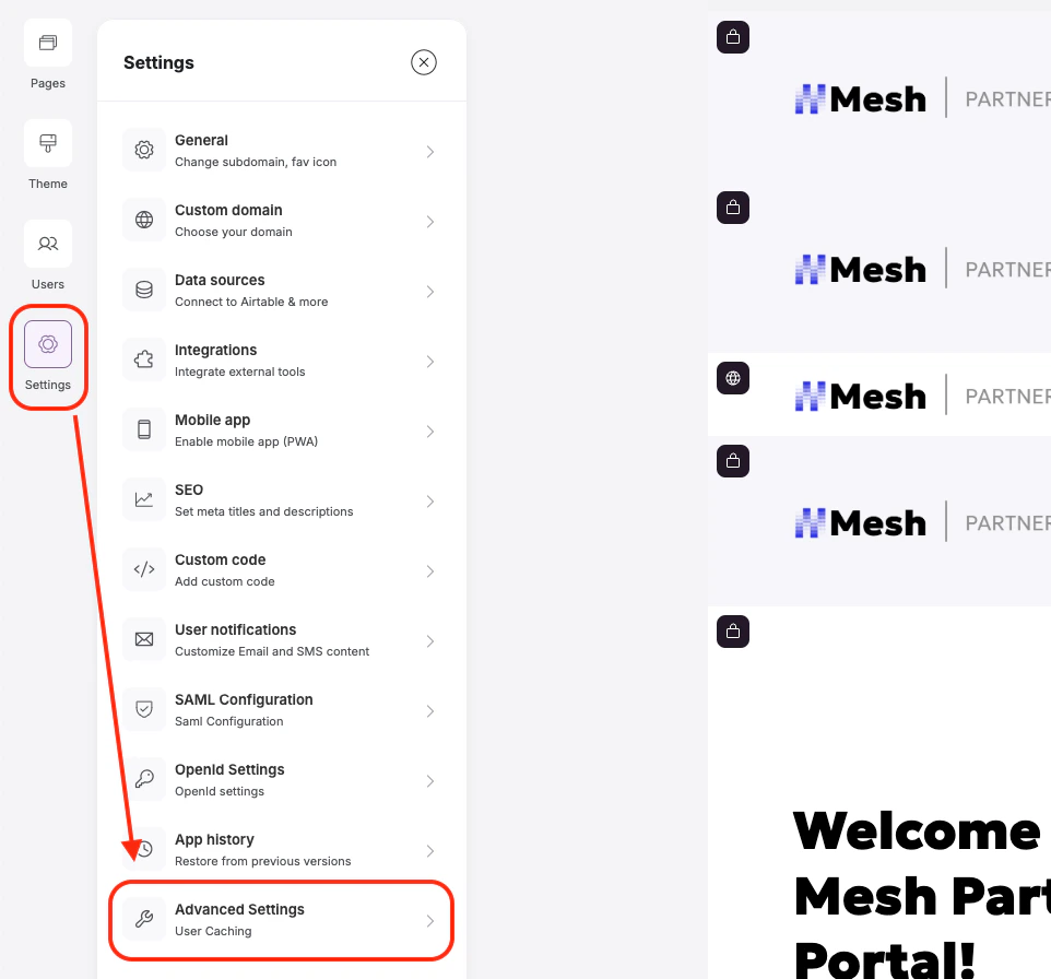 Click on Settings tab, then Advanced Settings at the bottom of the list.
