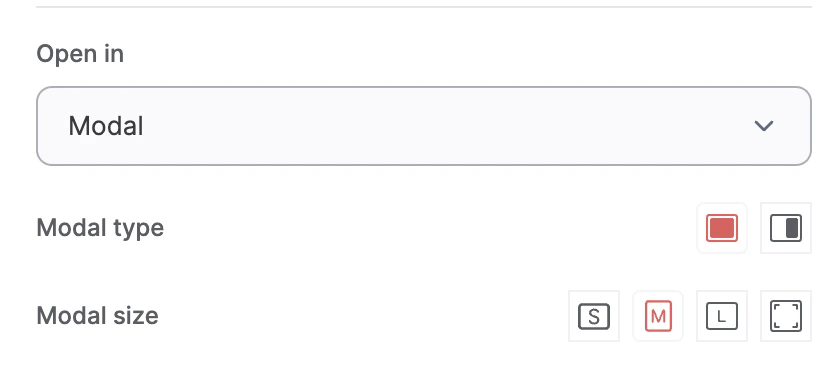 Modal settings