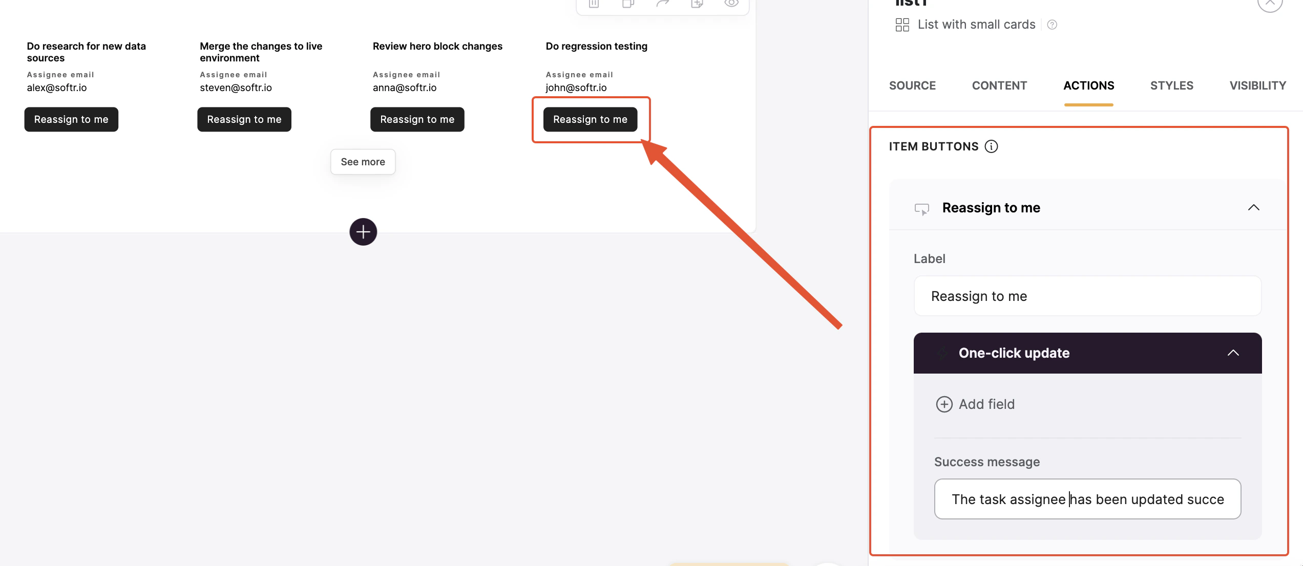 Adding the button to items