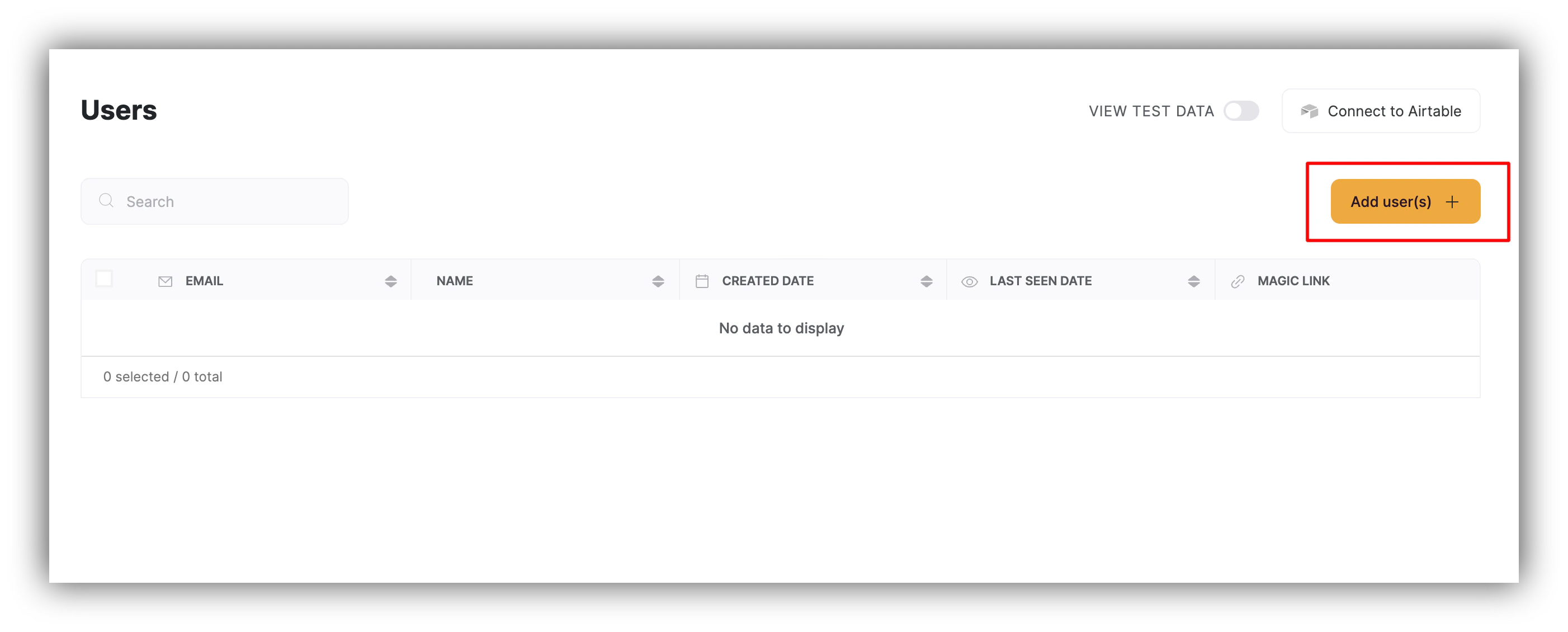 Add user(s) button