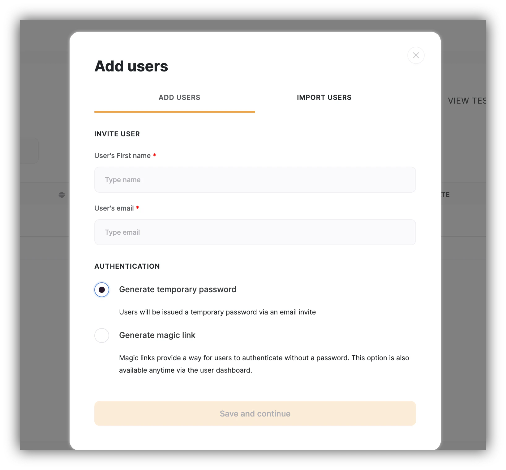 Adding a user