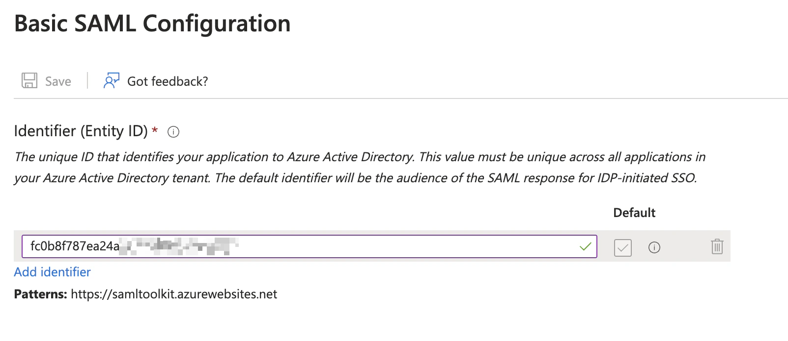 Adding Entity ID