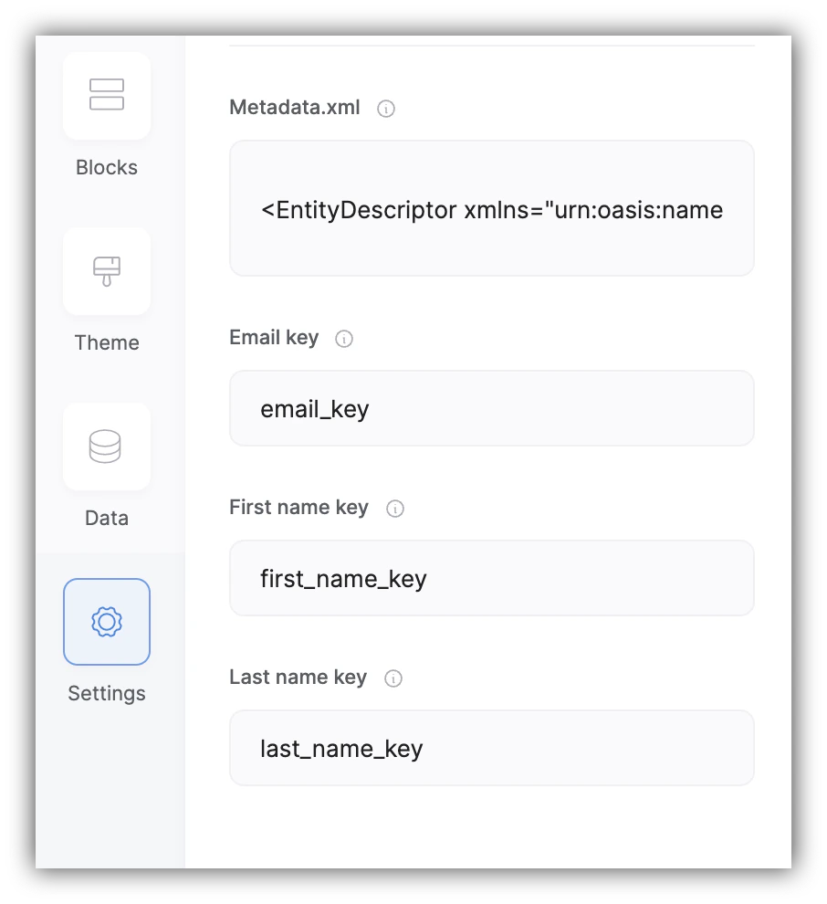 SAML settings configured
