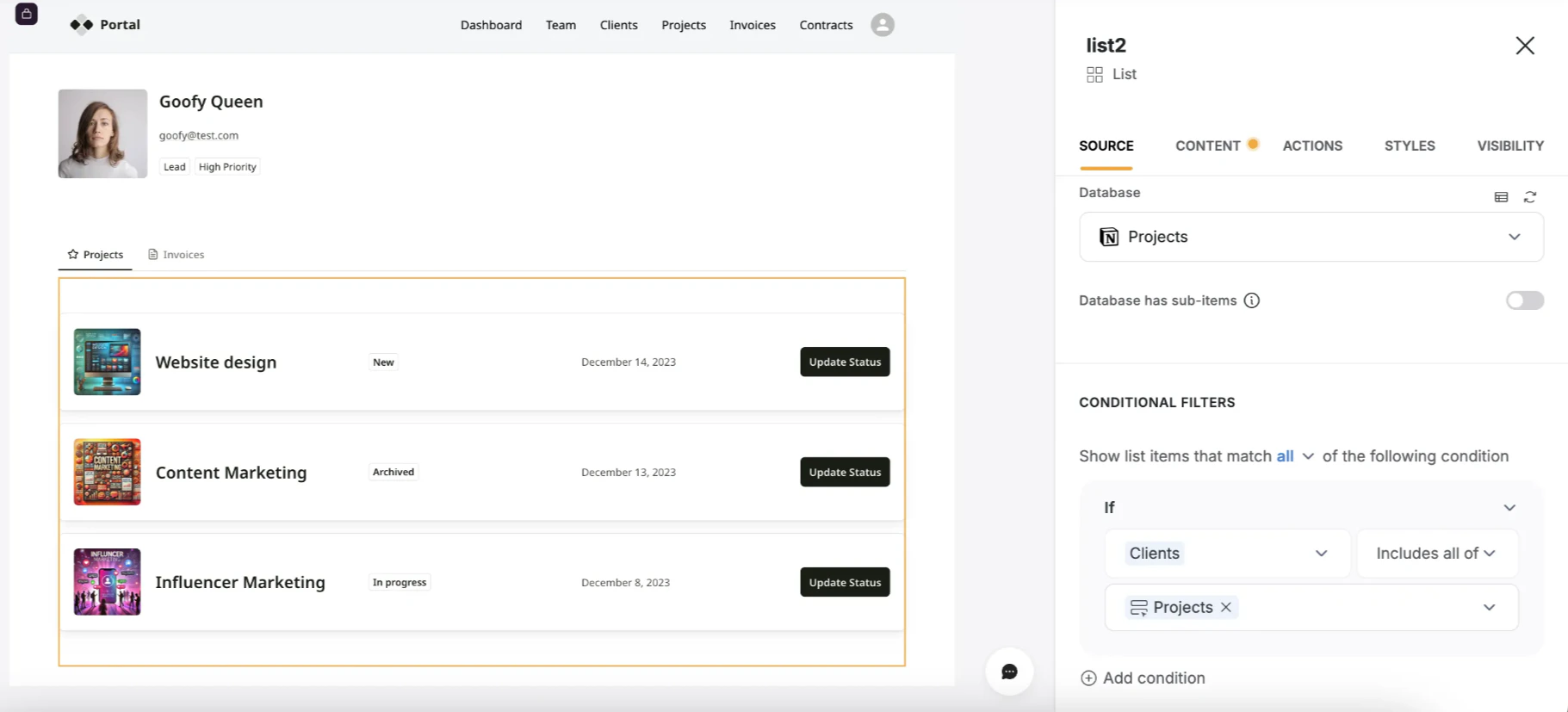 Conditional filters with related record set up