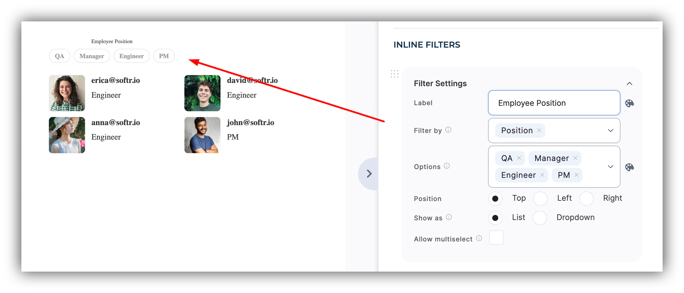 Adding an inline filter