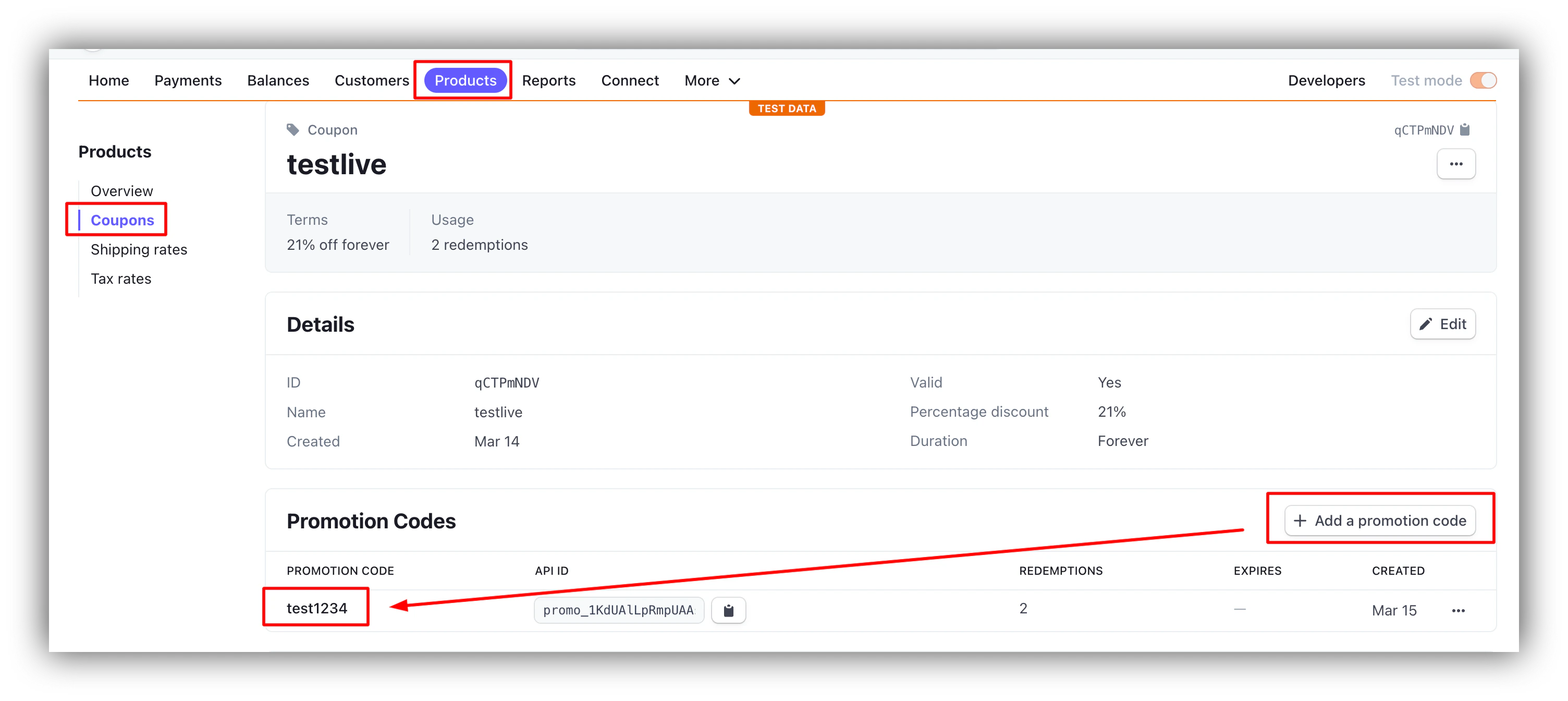 Setting up a Coupon and Promotional Code
