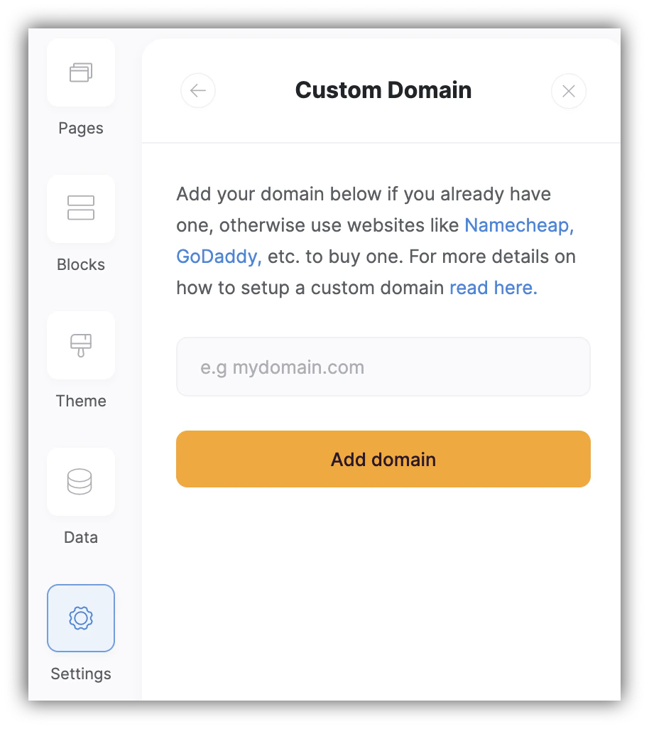 Adding a custom domain