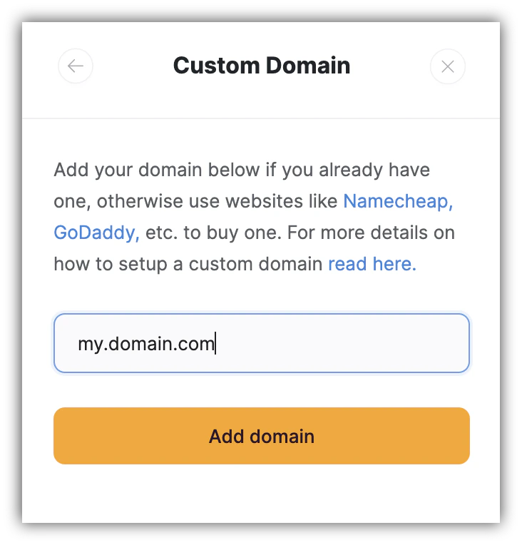 Adding a custom subdomain