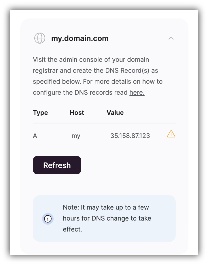 Custom subdomain setup