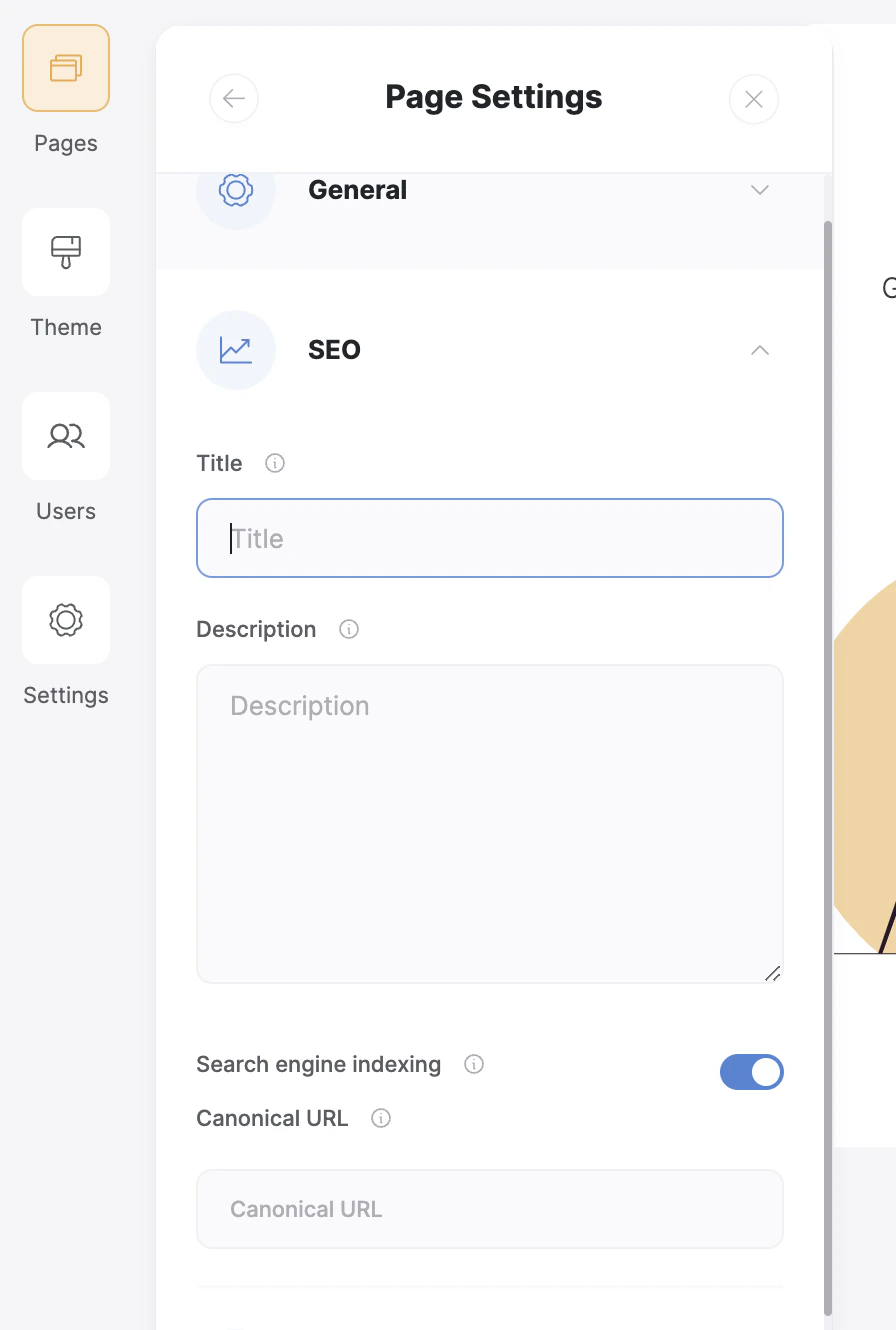 Page SEO settings