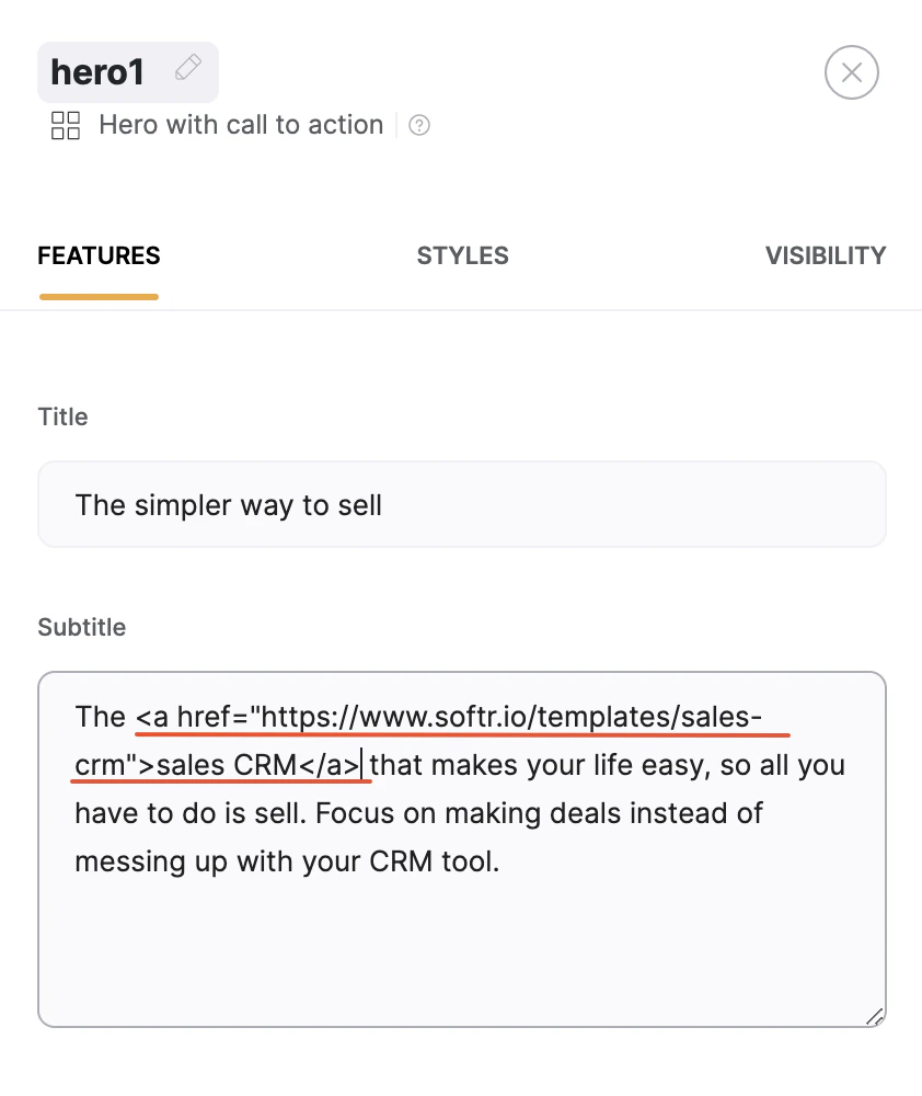 Linking from a Hero block