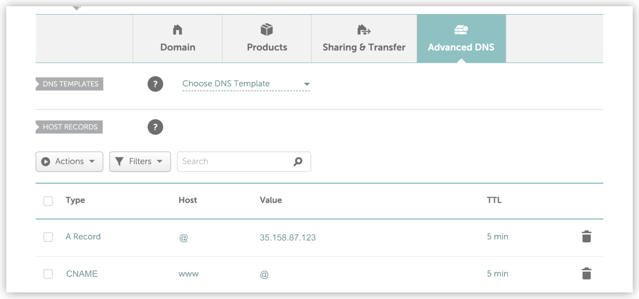 Setup in Namecheap