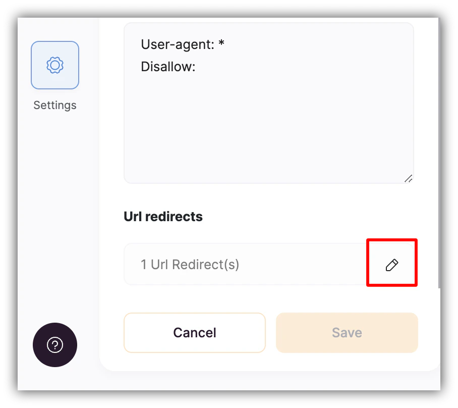Redirect edit button