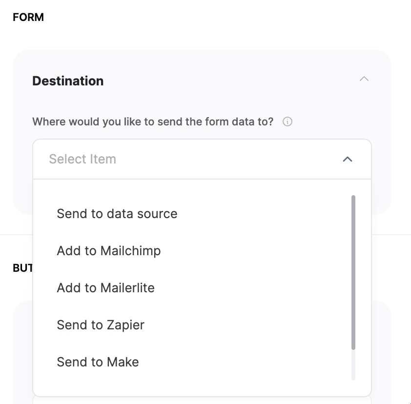 Form destination