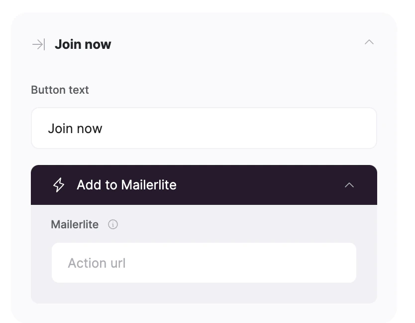 “Action URL” field