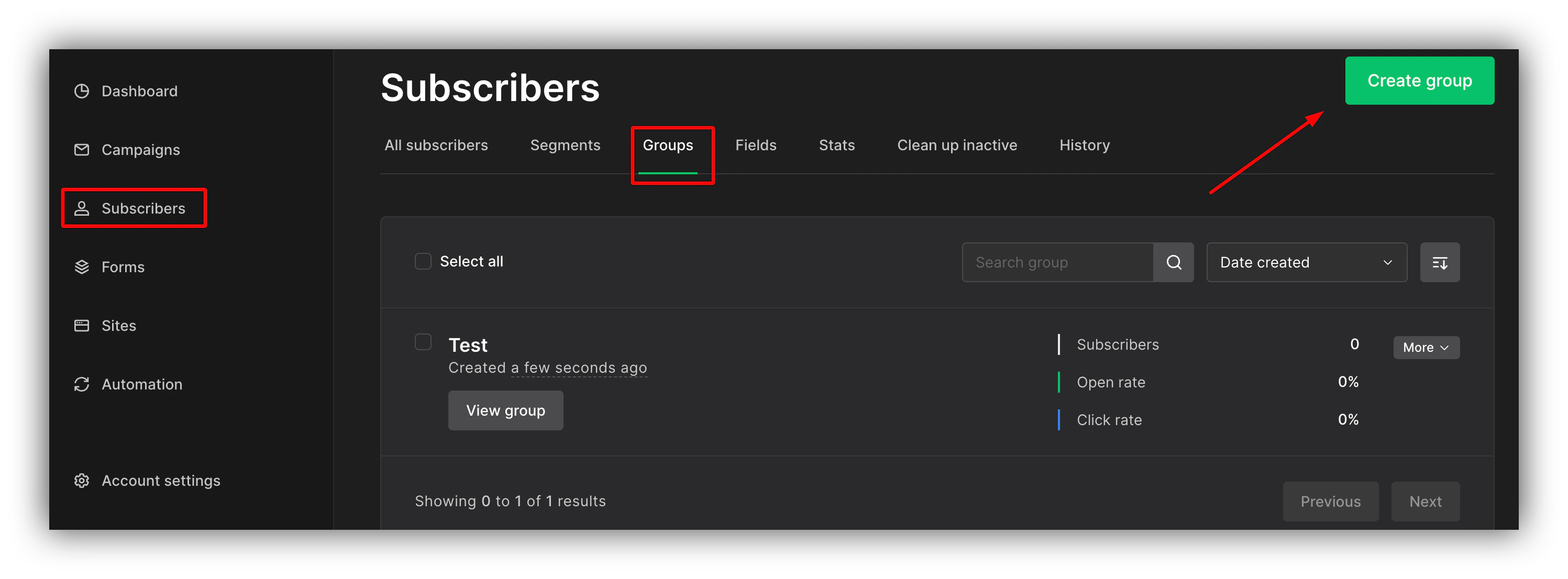 Creating a group