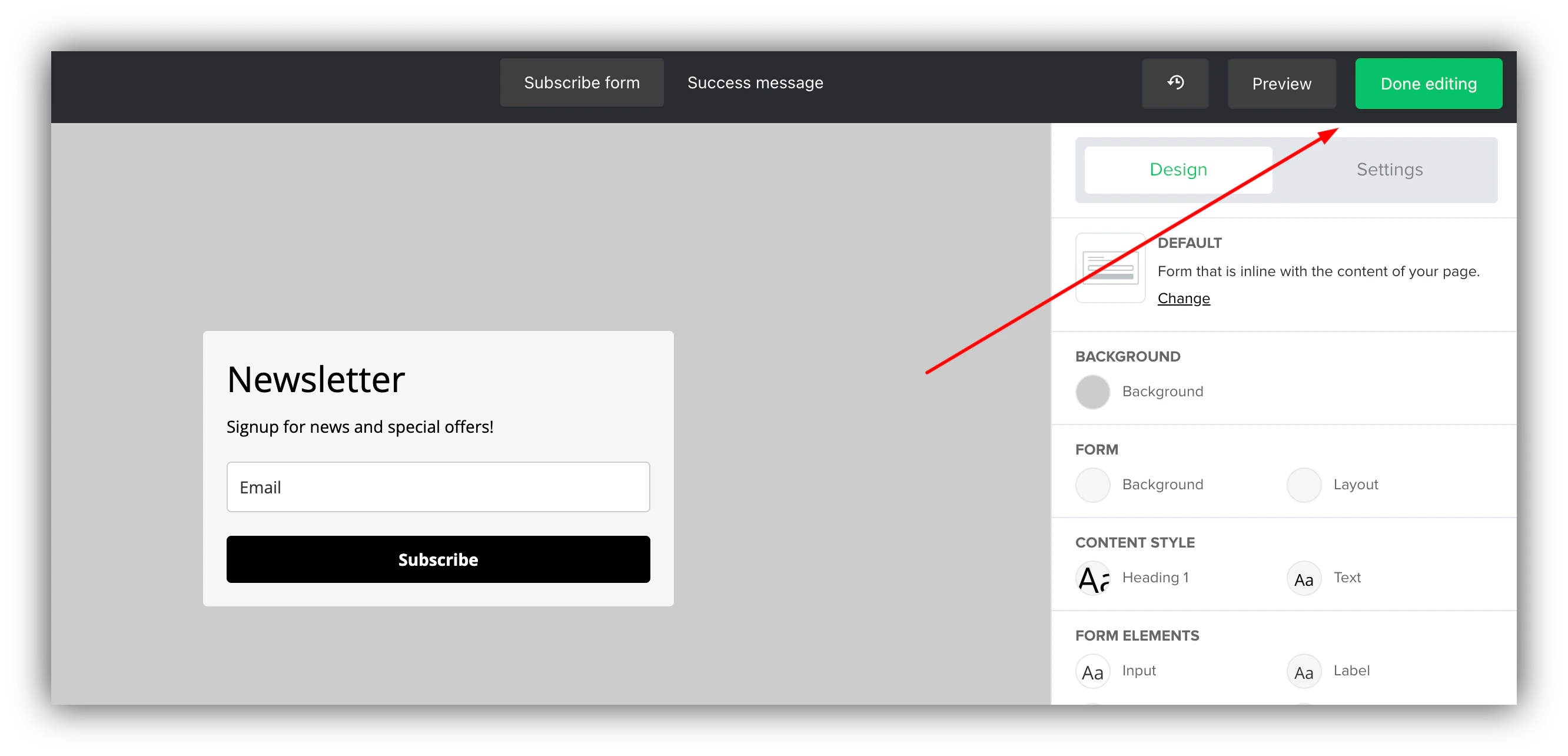 Finalizing the form