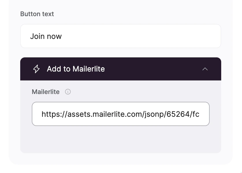 Adding the Action URL