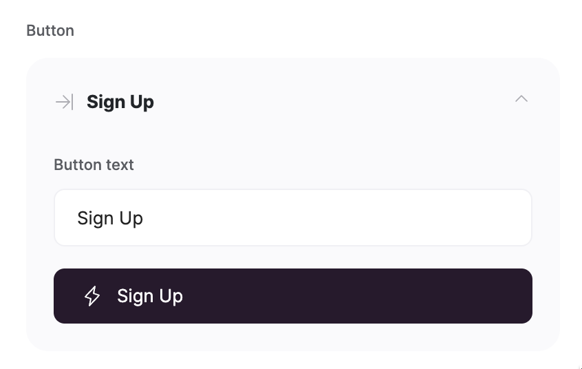 Signup button action on Signup form