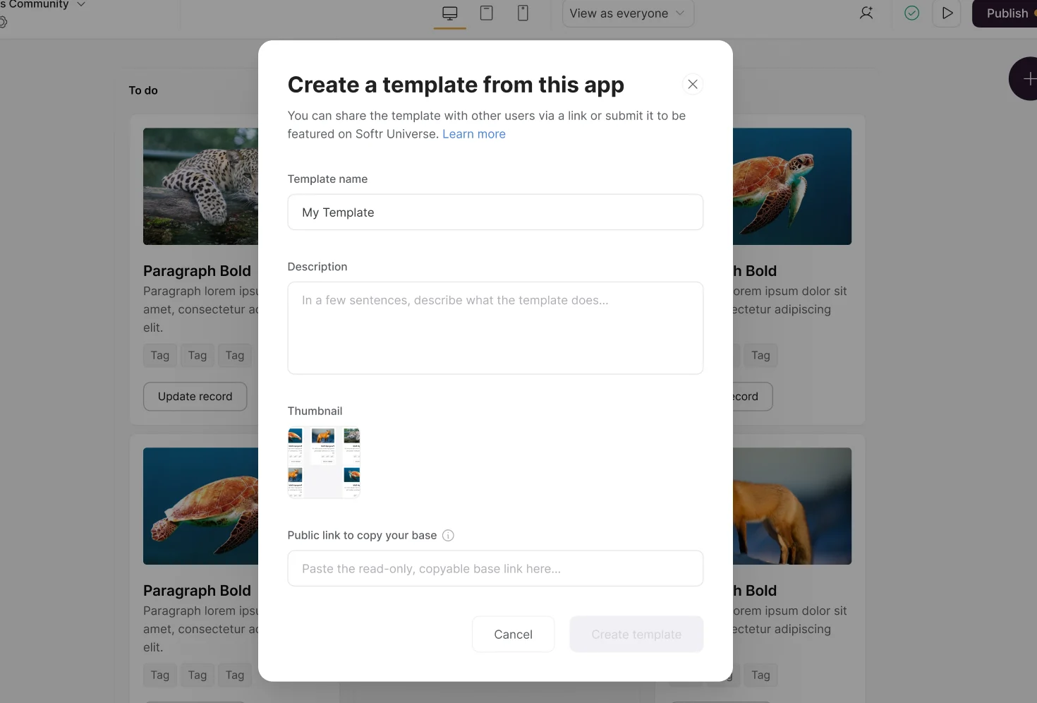 How to Create Your Own Template? – Softr Help Docs