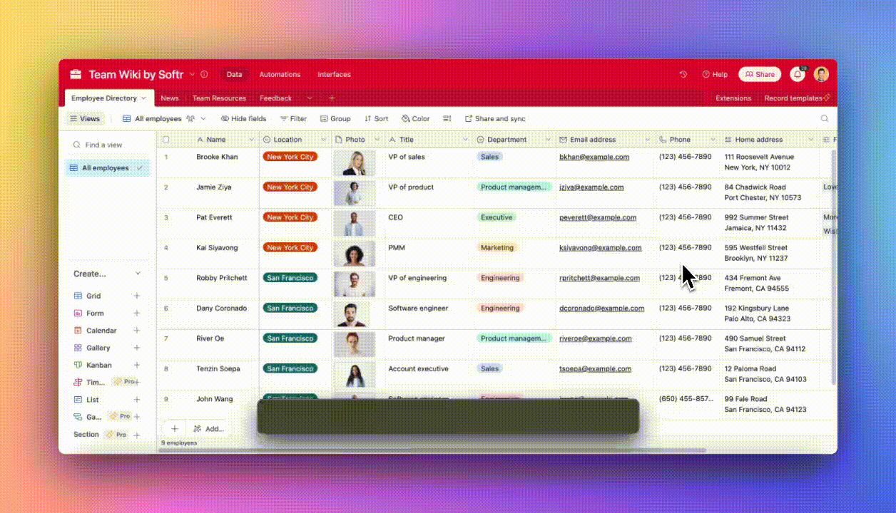 Creating a public link to the base