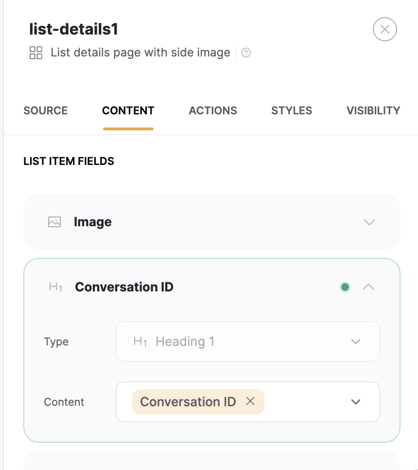 Displaying Conversation ID