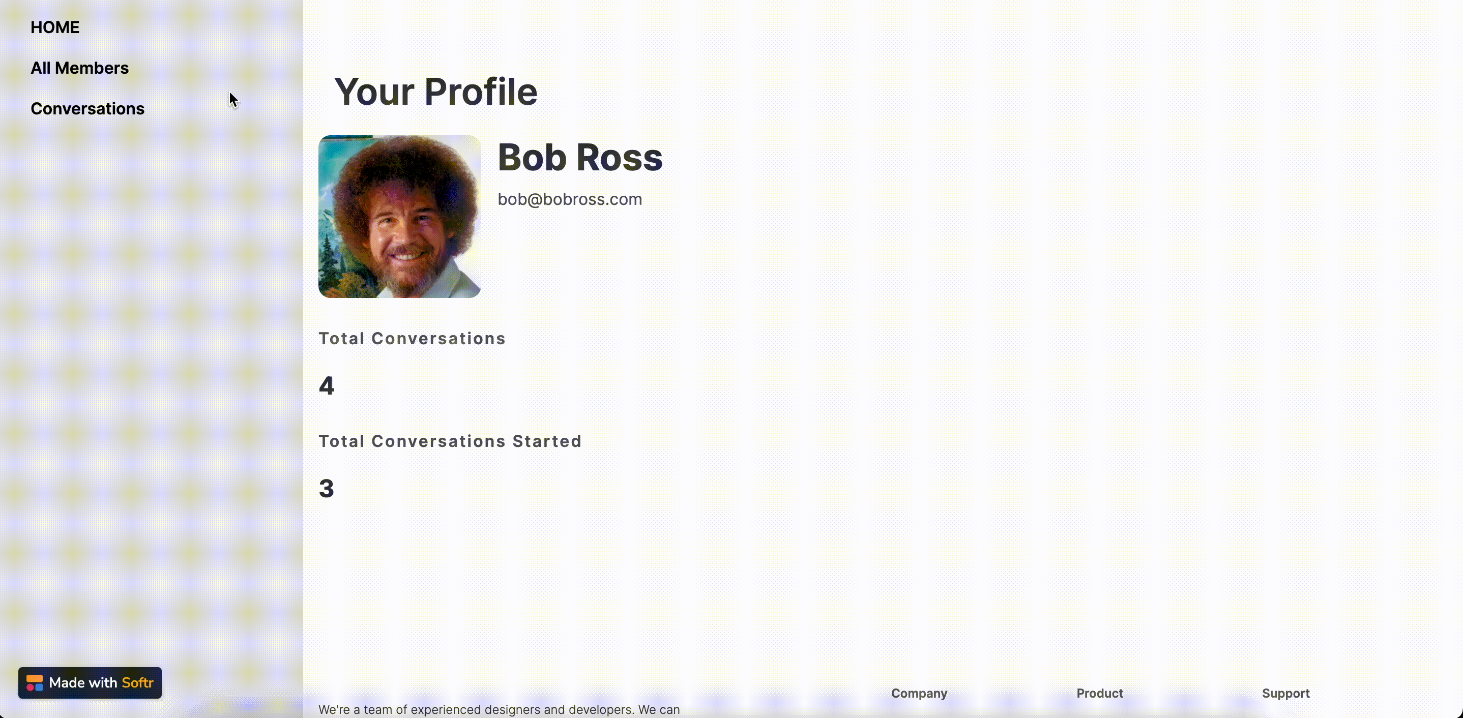 Accessing the “Conversations” section
