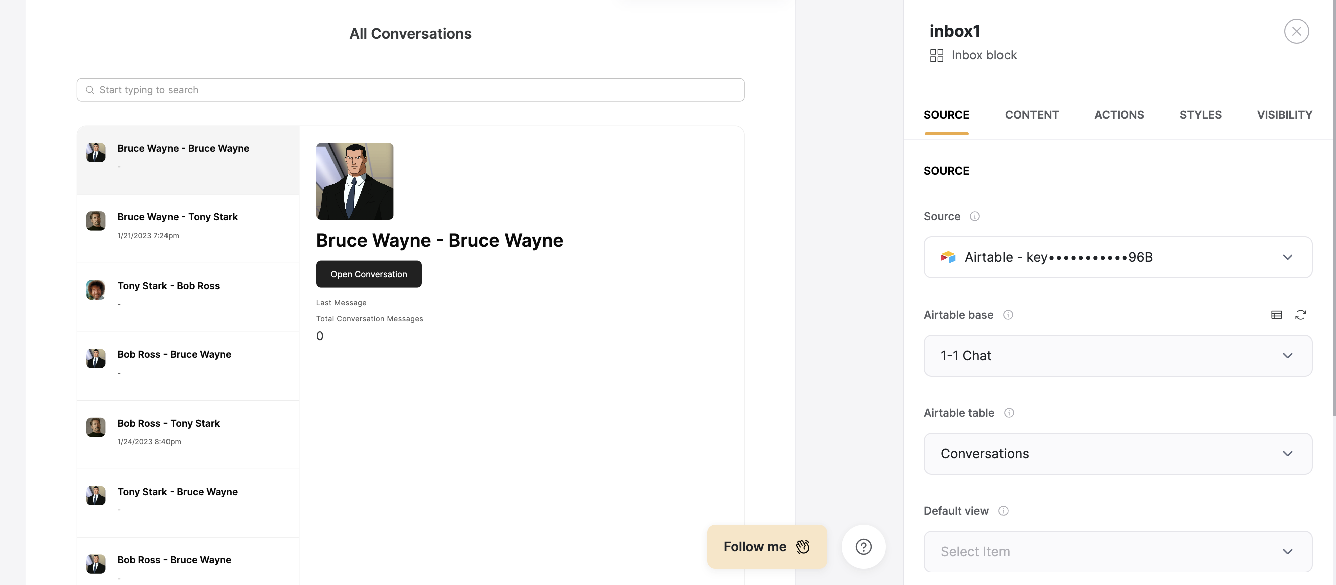 All Conversations list