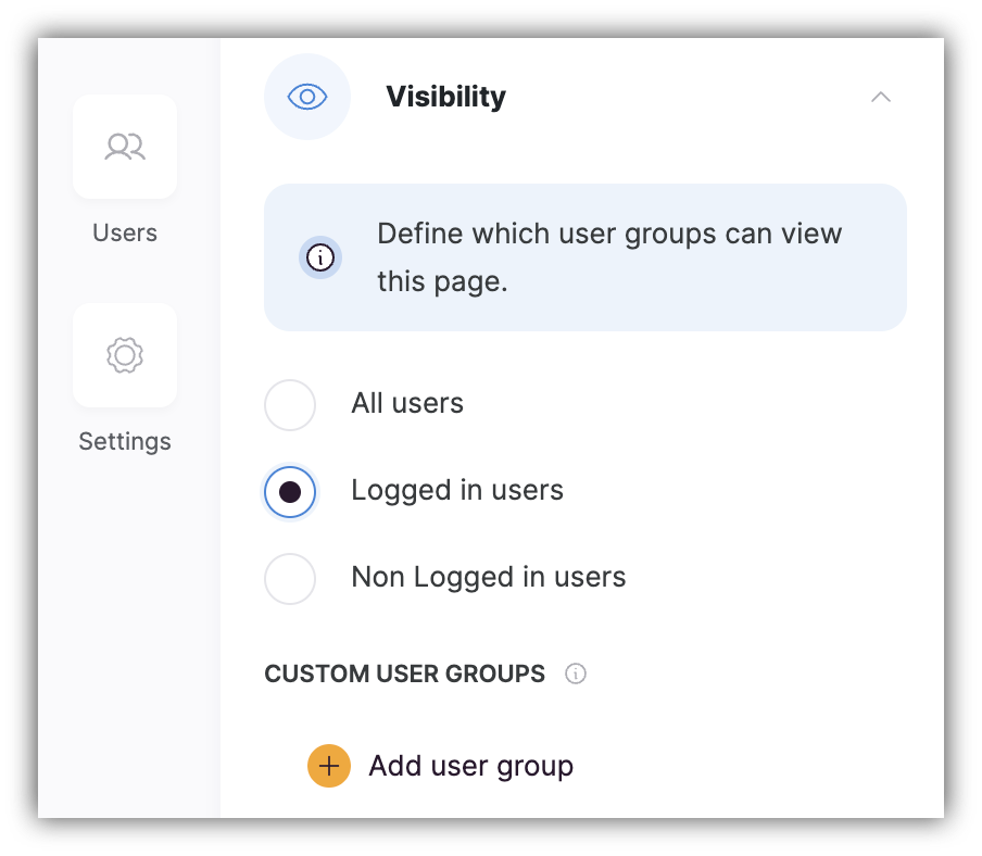Switch visibility to logged in users