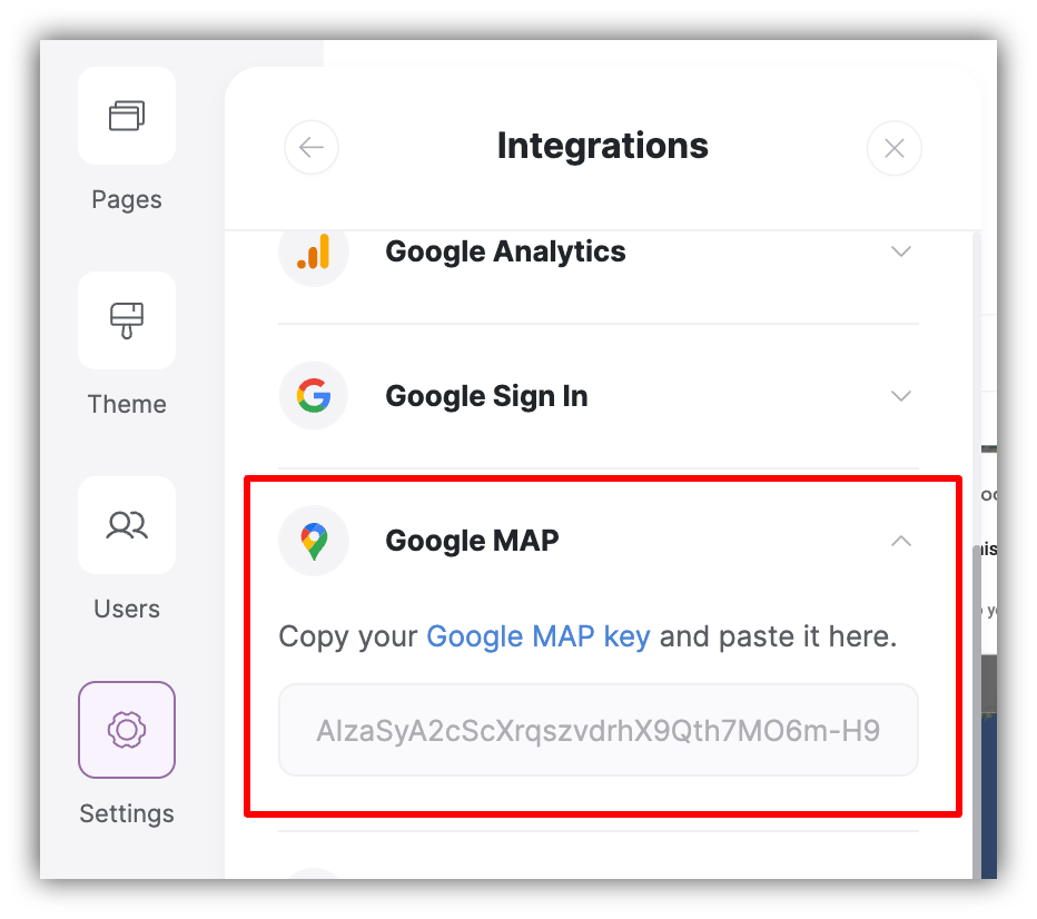 Adding Google Map key