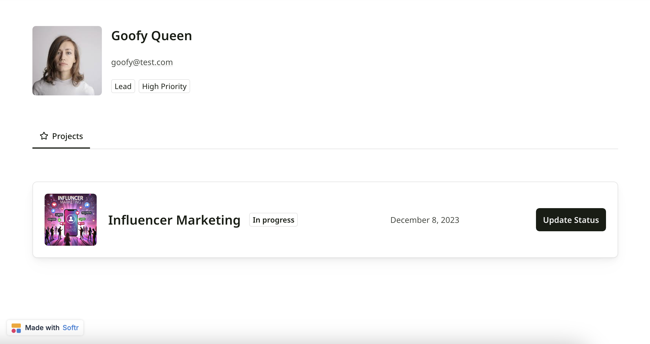 Published application with conditional filter set up