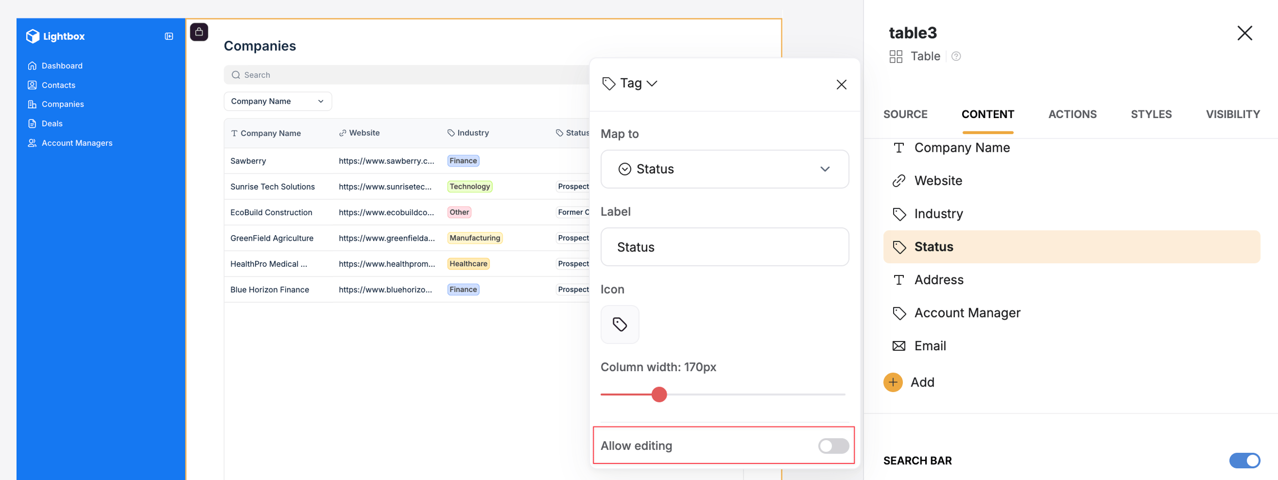 Table Block – Softr Help Docs
