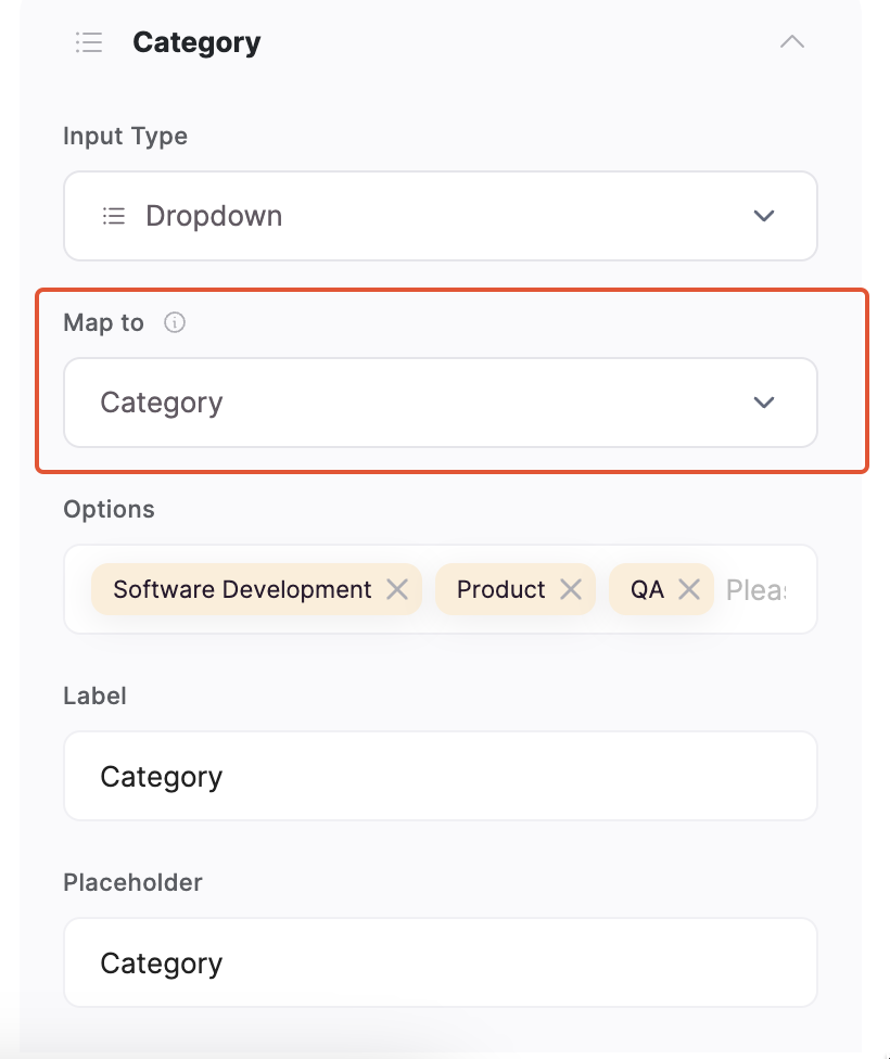 Mapping the Category field