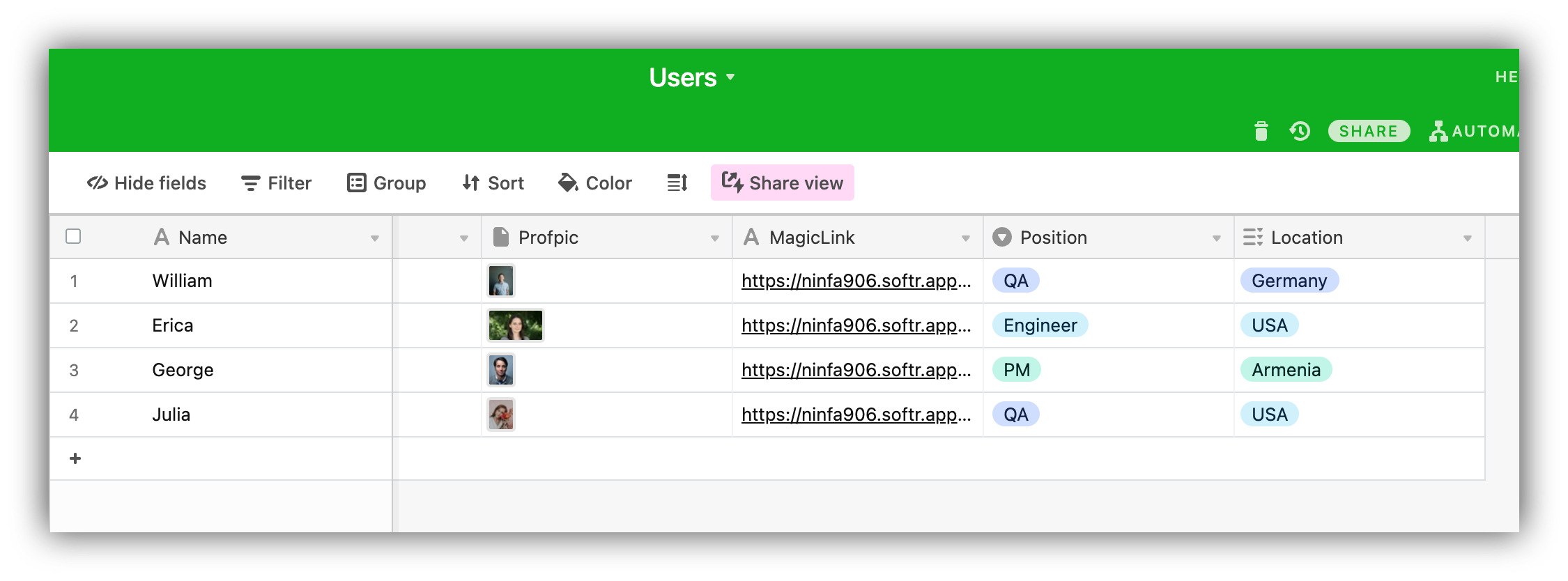 Use Case: Creating a User Profile with Item Details – Softr Help Docs