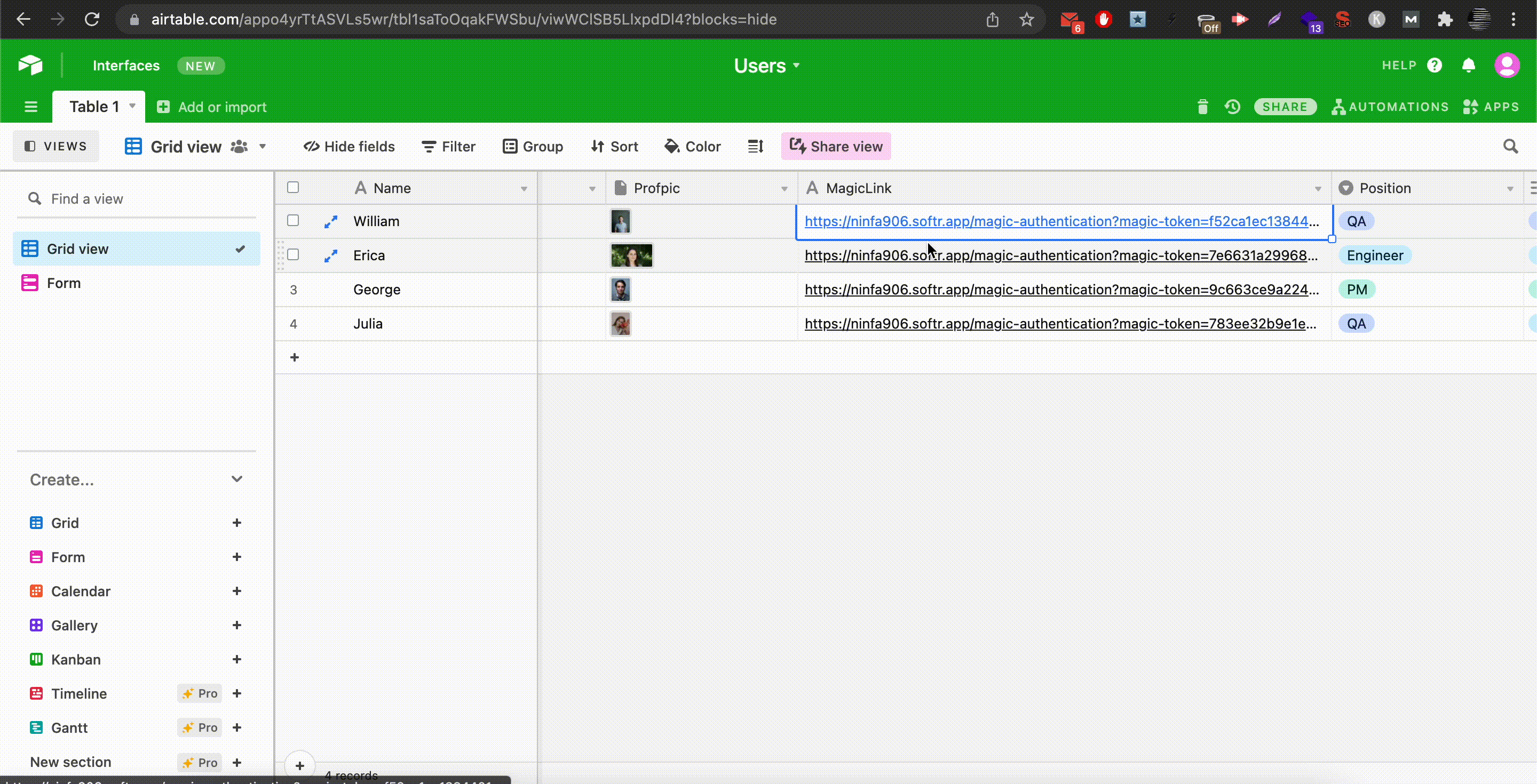 Use Case: Creating a User Profile with Item Details – Softr Help Docs