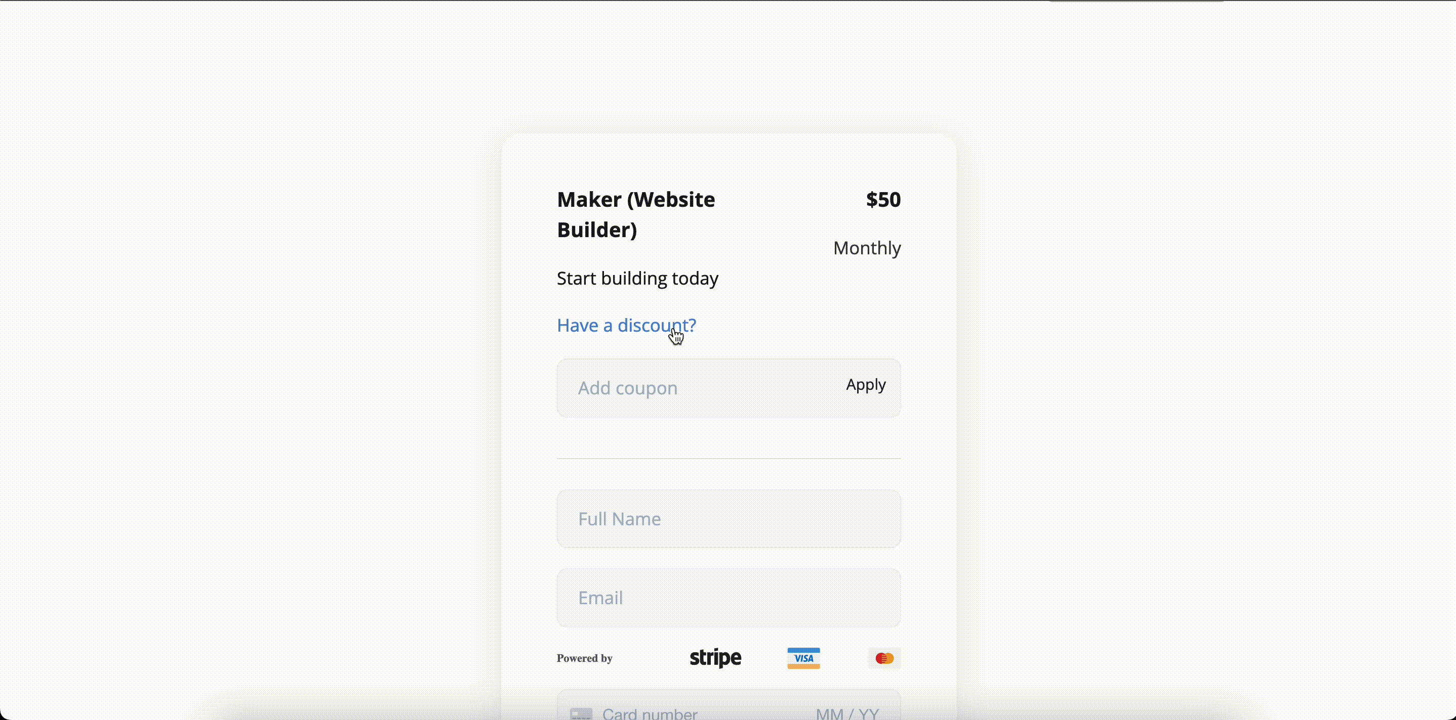 Applying a discount code