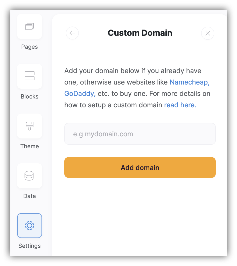 Adding a custom domain