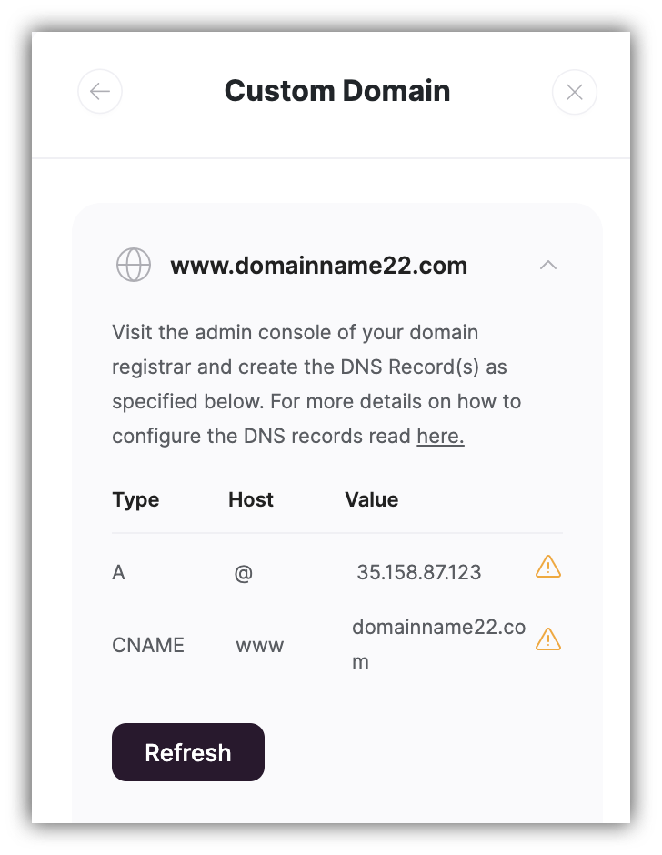 Custom domain setup