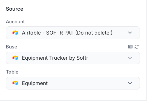 Linking an Airtable base and table