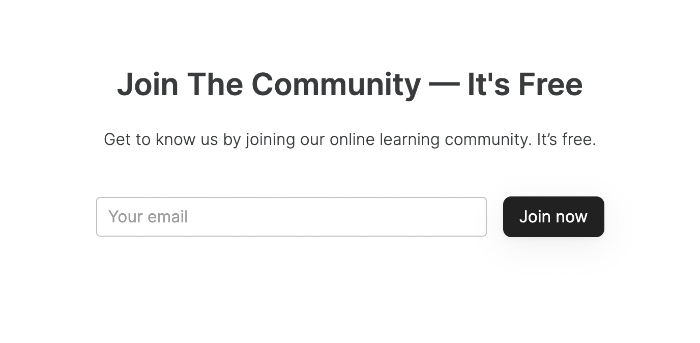 Call to action with email capture