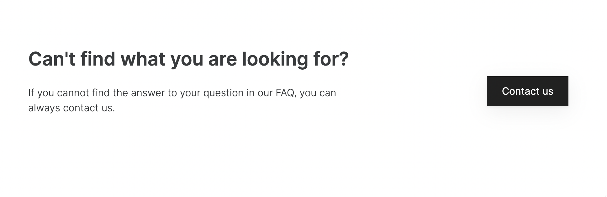 Call to action with a button on the right