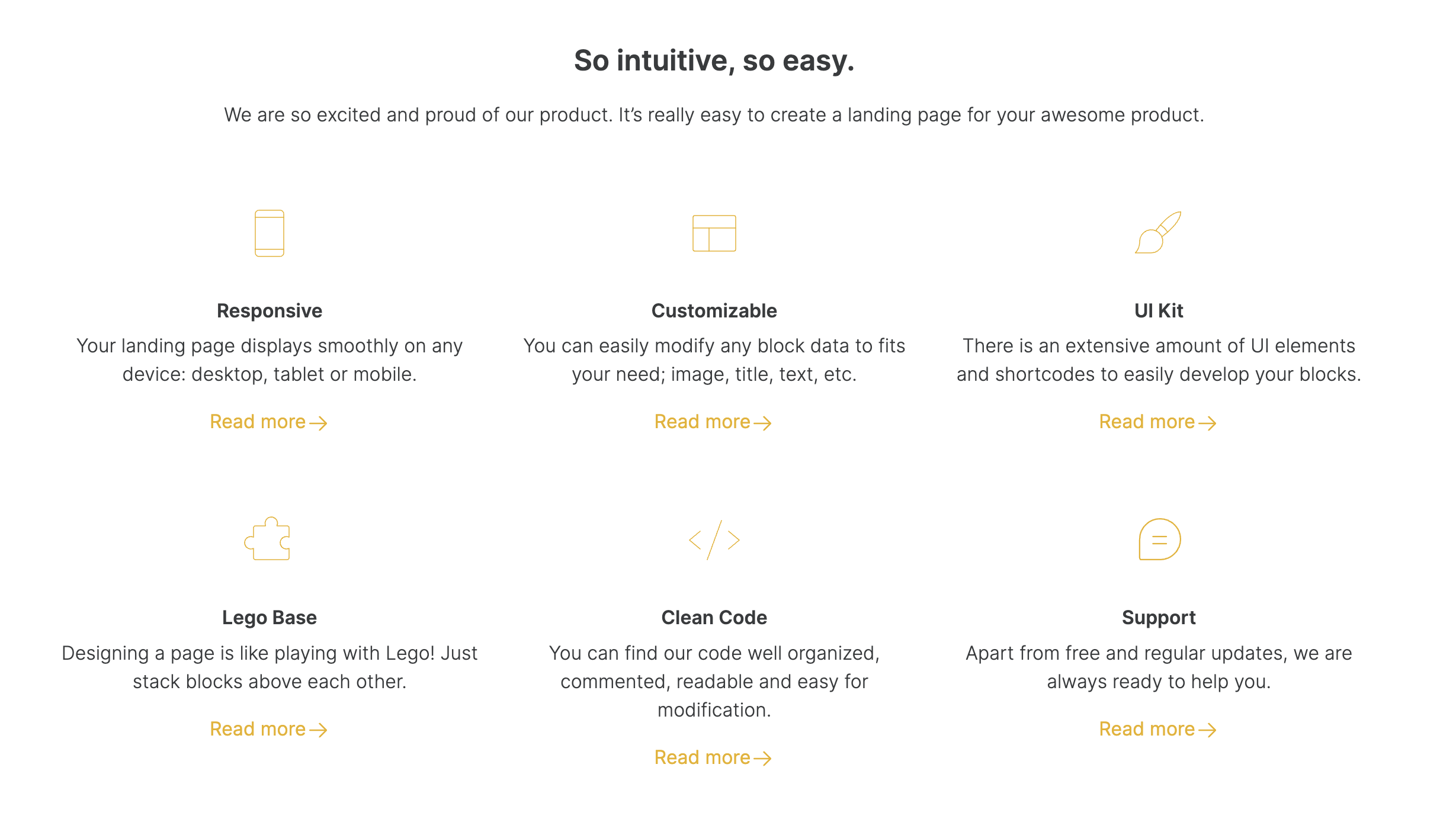 Feature Grid with big icons